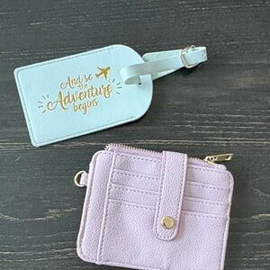 Purple card holder & travel tag